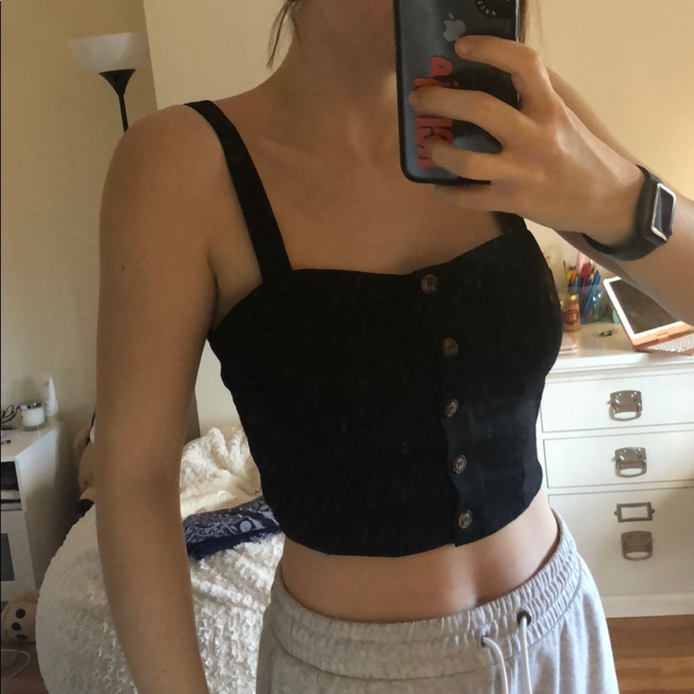 cute button tank
